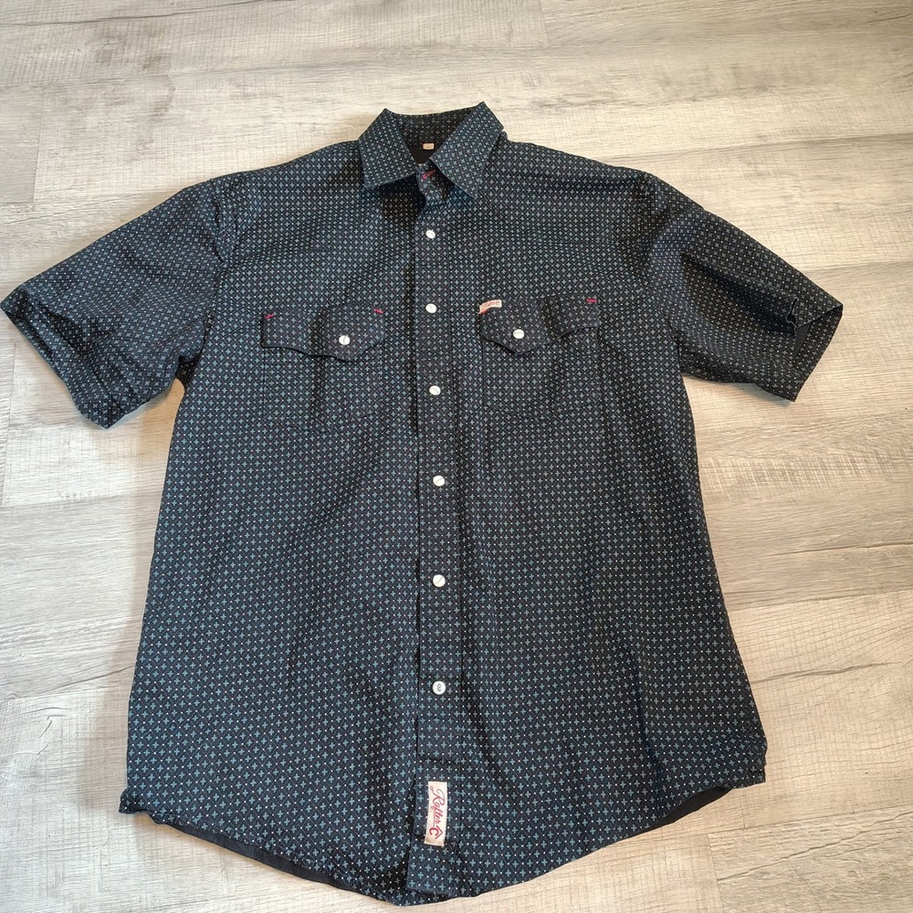 Rafter C Cowboy Mens Pro Flex 45 Western Snap Pearl Shirt Black L RC22207235
